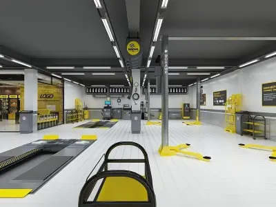 Car beauty repair shop 3D model