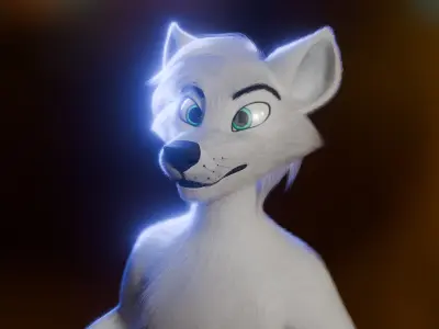 Dimitri Anthro Wolf Low-poly 3D model