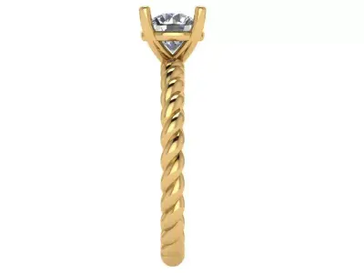Rope shank solitare ring  3D print model