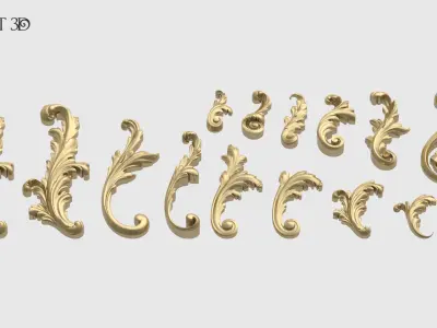 Acanthus Leaves Set 3D print model