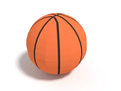 Low Poly Cartoon Basketball Ball Free low-poly 3D model