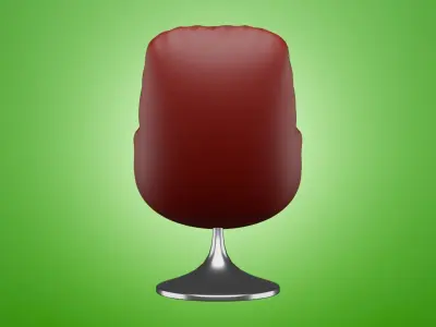 Leather Armchair and Metalic Twisted Base Style 3D model