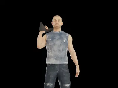 Survivor Game Character ready for Unreal Engine 4 26 Low-poly 3D model