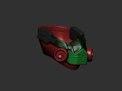 helmet high poly sculpt 3d printable  3D model 36