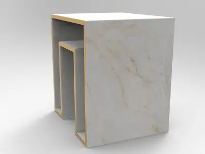 Pow Side Table Low-poly 3D model