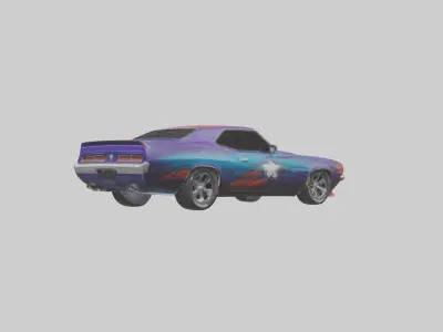 uscle Car with Custom Paint model Low-poly 3D model