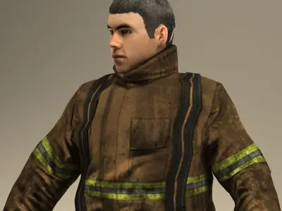 Firefigther Rigged 3D model