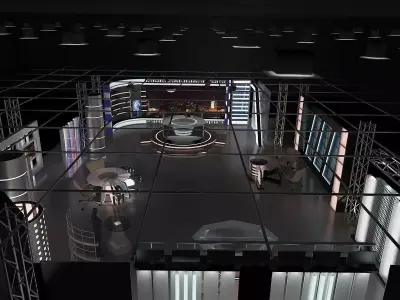 Virtual TV Studio News Set 6 3D model