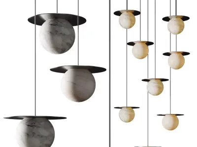 Spanish marble bedroom bedside modern luxury pendant light  Low-poly 3D model