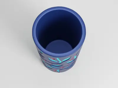 Floral ornamental elegant Vase pen pencil Holder Decoration V2 3D print model