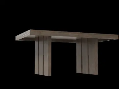 Table wooden 8 Low-poly 3D model