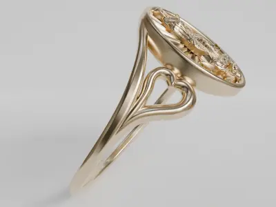 guadalupe medal ring 3D print model