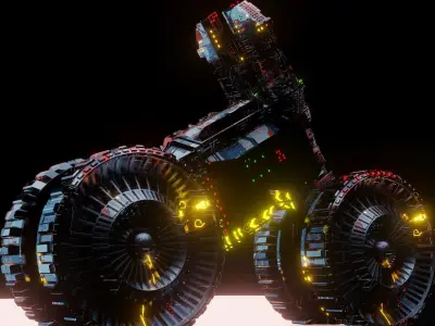 Sci-fi Bike 3D Model Low-poly 3D model