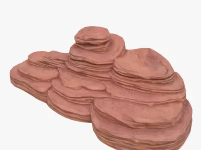 Cartoon cliff orange 3D model