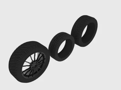 Car Wheel 3D model - UV Mapped and Polygon mesh
