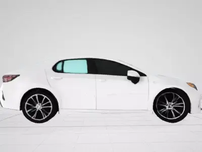 Realistic White Sedan 3D Model 3D model