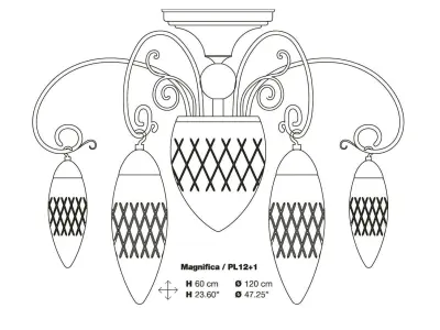 Chandelier Masiero Luxury Magnifica PL12 1 3D model