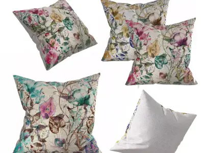 Floral Pillow SET 3D model