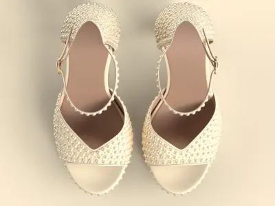 Unbranded Sandal 05 Women Platform Sandal Pearls 3D model