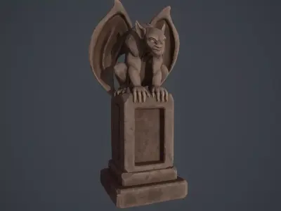 Gargoyle Statue Low-poly 3D model