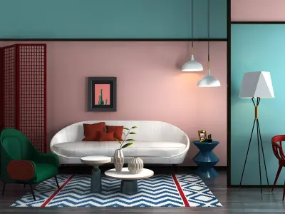 Modern Luxury Living Room Set  3D model