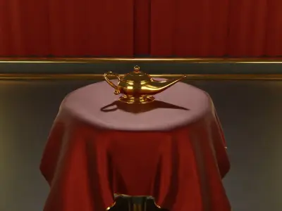 Magic Show Premium Golden Event Stage 3D Modeling 3D model