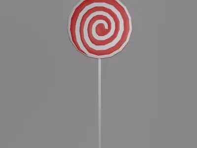 Lollipop on stick Low-poly 3D model