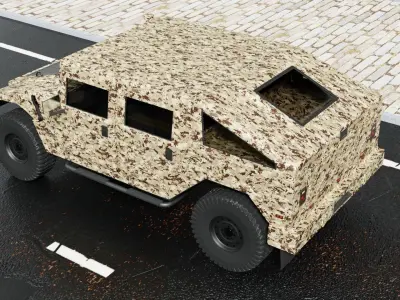 HUMVEE 1993 old HUMMER H1 FOR SUBDIVISION 3D model