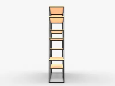 Modern Shelf Low-poly 3D model