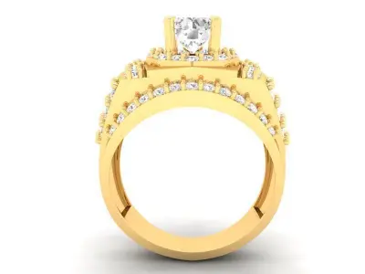 Luxury Multi Layer Diamond Ring for Men 583 3D print model