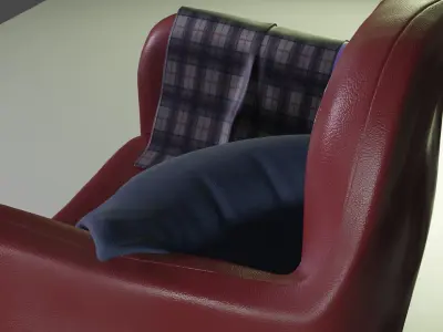 red armchair for retro decoration cartoon 3D model