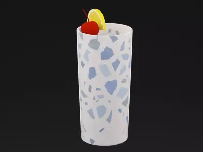 Cherry Lemon Cocktail Low-poly 3D model
