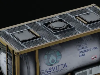  ISO Tank - Diesel - Gas Low-poly 3D model