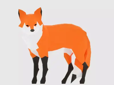 Foxes polygonal fox Low-poly 3D model