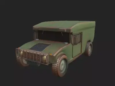 Humvee vehicle  Low-poly 3D model