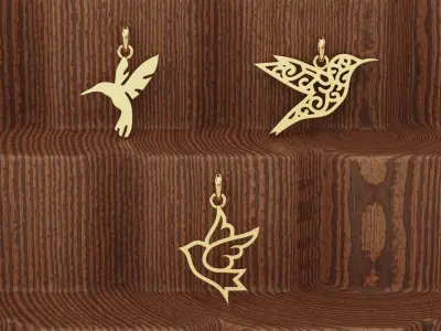 Bird Pendant Set01 3D print model