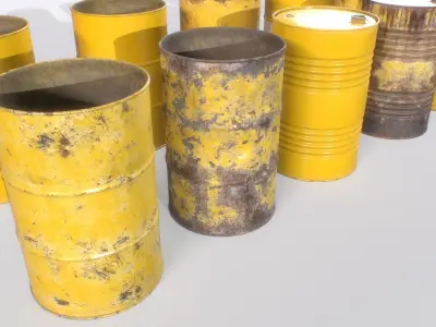 Barrel PBR Pack 4 Low-poly 3D model