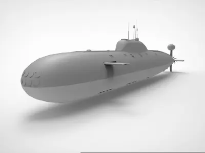 Akula-class submarine 3D model