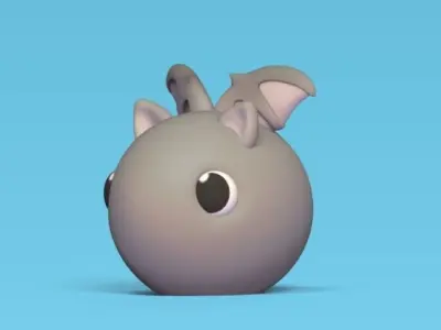 Little Round Bat 3D print model