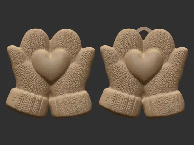 gloves holding heart decor 3D print model
