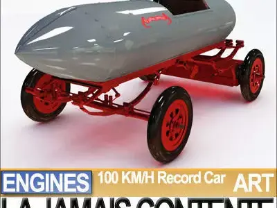 Record Car La Jamais Contente 3D model