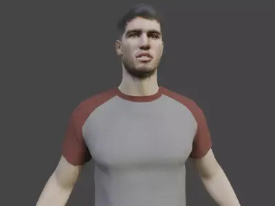 3D Model of a Tennis Champion Carlos Alcaraz Low-poly 3D model
