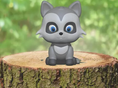 Cute Raccoon  3D print model