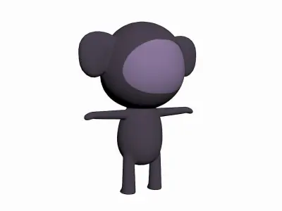 Cartoon Koala Character Low-poly 3D model
