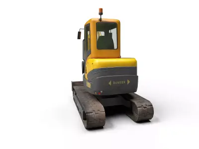 Mini Excavator Low-poly 3D model from CGTrader