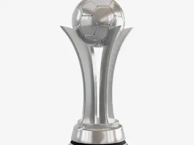 Silver Football Cup 3D model