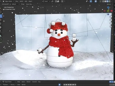 Animated Snowman Juggling 3D model