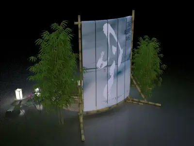 Chinese style artistic conception and styling 3D model