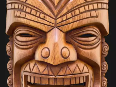 Ancient Tiki Guardian Low-poly 3D model