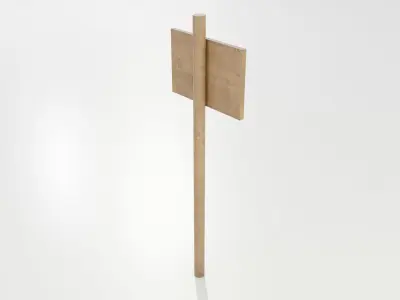 Simple Wooden Sign Free 3D model